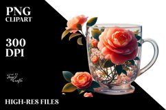 Artistic Camellia Sublimation Clipart Product Image 1