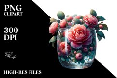 Artistic Camellia Sublimation Clipart Product Image 1