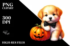 Cute Baby Dog Pumpkin Clipart Product Image 3