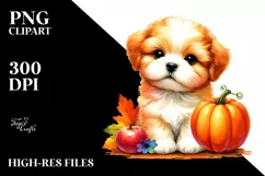 Cute Baby Dog Pumpkin Clipart Product Image 3