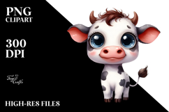 Baby Cow Standing Up Clipart Product Image 2