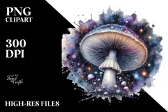 Detailed Mystical Celestial Mushroom PNG Product Image 2