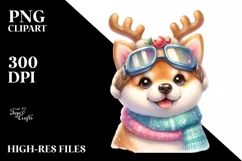 Expressive Baby Shiba Inu with Gift Boxes, Transparent PNG Product Image 3