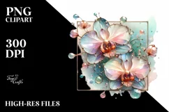 Abstract Glossy Orchid Art, Transparent PNG Product Image 3