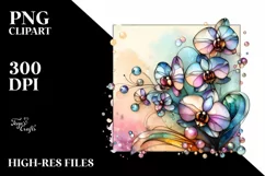 Abstract Glossy Orchid Art, Transparent PNG Product Image 3
