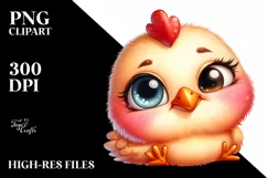 Baby Hen Chick Goofy Smile Clipart Product Image 3
