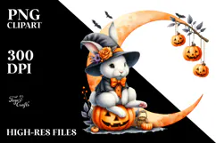 Bunny with Party Hat, Halloween PNG Product Image 2