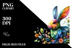 Abstract Vibrant Watercolor Bunny PNG Product Image 3