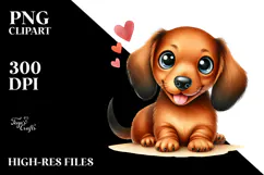 Happy Dachshund Puppy PNG Product Image 2