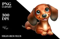 Cute Dachshund Watercolor PNG Product Image 2