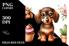 Happy Dachshund Puppy PNG Product Image 2
