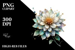 Shiny Dahlia with Golden Insertions | Summer Clipart Product Image 1