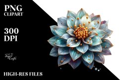 Shiny Dahlia with Golden Insertions | Clipart Product Image 3