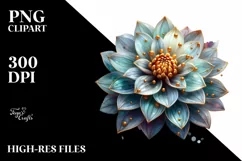 Shiny Dahlia with Golden Insertions | Clipart Product Image 3