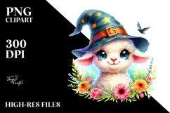 Vibrant Baby Lamb with Wizard Hat PNG Product Image 2
