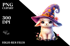 Vibrant Baby Lamb with Wizard Hat PNG Product Image 2