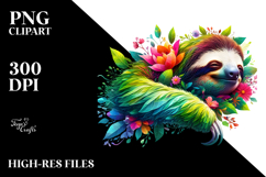 Vibrant Watercolor Sloth, 20 oz Tumbler Product Image 2