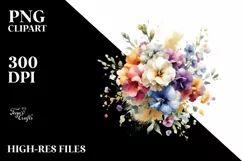Watercolor Abstract Bouquet GOLD FOIL | Sublimation Clipart Product Image 3