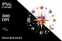 Colorful Whimsical Astronaut Baby Clipart Product Image 1