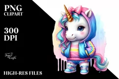Baby Unicorn with Krump Dancer Outfit, PNG Product Image 3