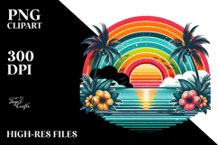 Retro Tropical Rainbow Sunset, 20 oz Tumbler Product Image 2