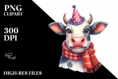 Cow Enthusiastic Cow Portrait | Clipart Product Image 3
