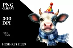 Cow Enthusiastic Cow Portrait | Clipart Product Image 1