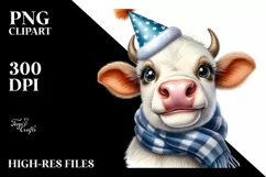 Cow Colorful Cow Portrait with Flowers | Sublimation | Product Image 1