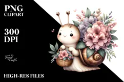 Vibrant Baby Snail with Flower Basket Product Image 2