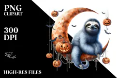 Sloth with Party Hat, Halloween PNG Product Image 2