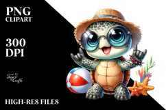 Baby Turtle with Rocker Look, Energetic PNG Product Image 2