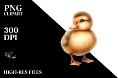 Digital Watercolor Baby Duck PNG Product Image 2