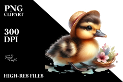 Digital Watercolor Baby Duck, Transparent PNG Product Image 2