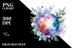 Vibrant Abstract Moon Foliage Clipart Product Image 2