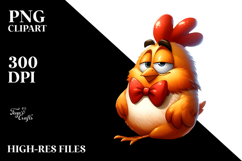 Humorous Chicken with Bow Tie, PNG Product Image 2