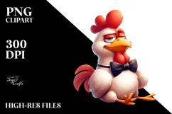 Cartoon Chicken with Sarcastic Face PNG Product Image 2