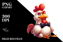 Cartoon Chicken with Sarcastic Face PNG Product Image 2