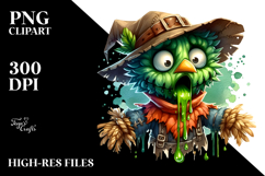 Funny Scarecrow Dripping Green Slime PNG Product Image 2