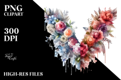Colorful Grungy Flower Painting PNG Product Image 2