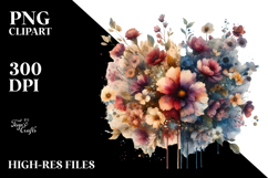 Colorful Grungy Flower Painting PNG Product Image 2