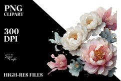 Abstract Glossy Peonies Art, Transparent PNG Product Image 1