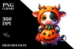 Cute Baby Cow Halloween Clipart Product Image 3
