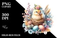 Digital Painting with Baby Chicken PNG Product Image 2