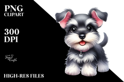 Happy Miniature Schnauzer Puppy PNG Product Image 2