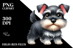 Happy Miniature Schnauzer Puppy PNG Product Image 2