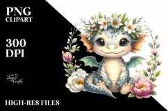 Colorful Baby Smiling Dragon Clipart Product Image 3