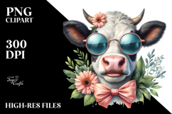 Happy Cow with Sunglasses PNG Product Image 2