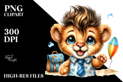 Energetic Lion Dressed for the Beach PNG Product Image 2