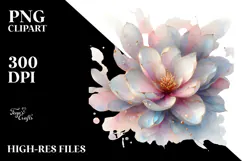 Shiny Magnolia with Golden Insertions PNG Product Image 2