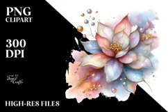 Shiny Magnolia with Golden Insertions PNG Product Image 2